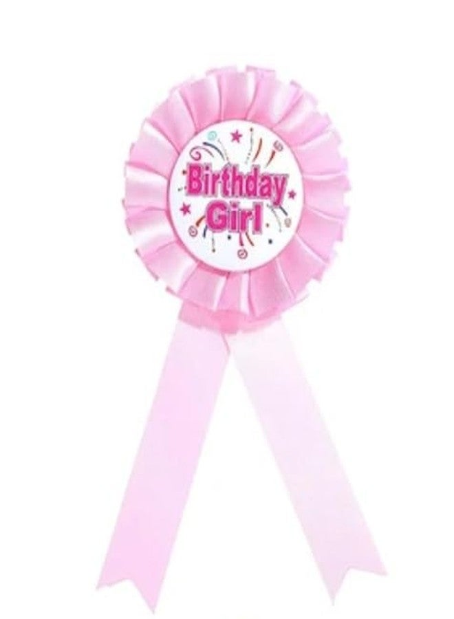 Fun Affairs Birthday Girl Badge Flower Design Party Favor for Girls Party Celebration & Decorations 1 Pc Pink - Image 1
